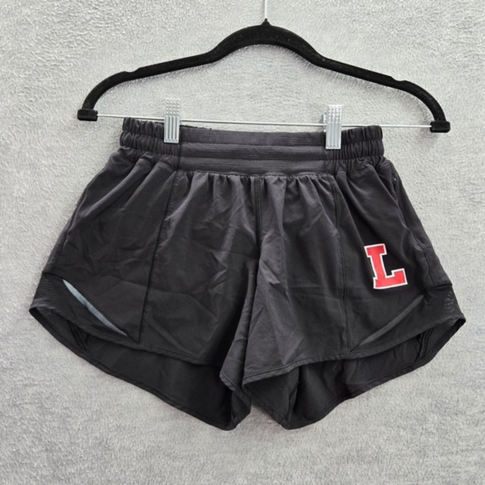 Lululemon Women Shorts 4 Long Black Hotty Hot Short‎ II Nylon Polyester Pockets